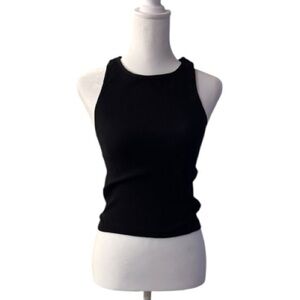 One Step Up Vintage Black Ribbed Stretch Seamless Tank Top Size Large/XL